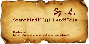 Szentkirályi Letícia névjegykártya
